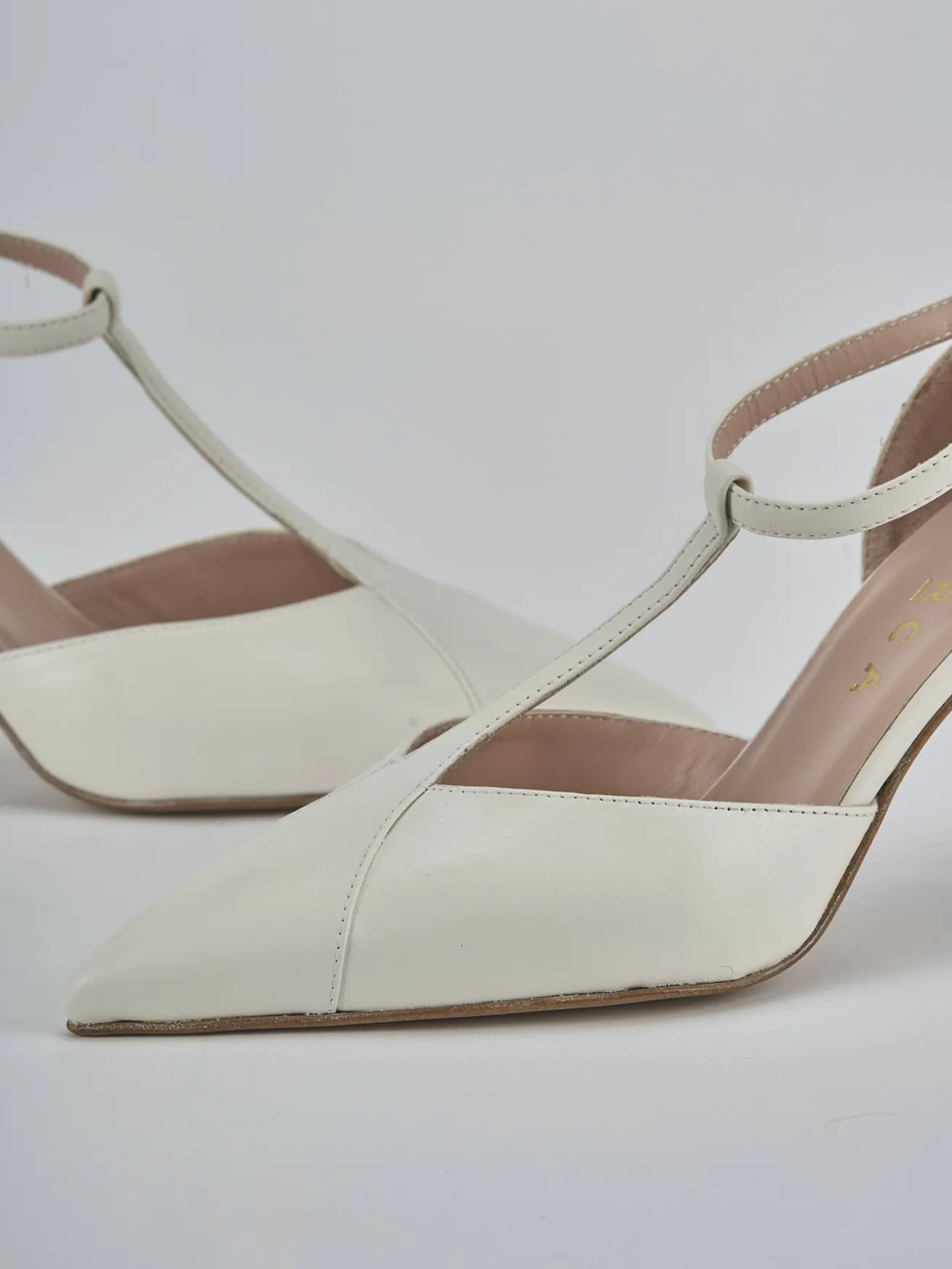 Décolleté tacco 7cm pelle bianco