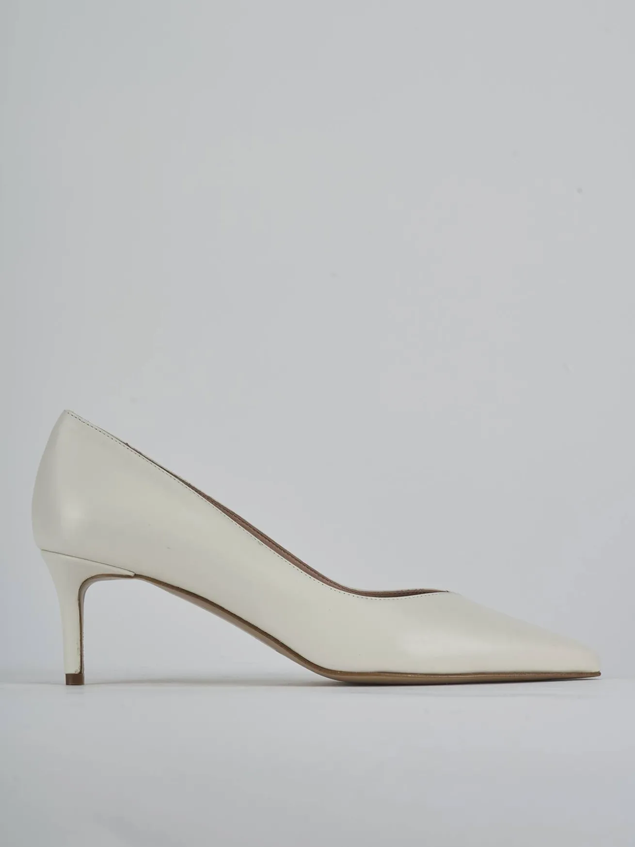 Décolleté tacco 5cm pelle bianco