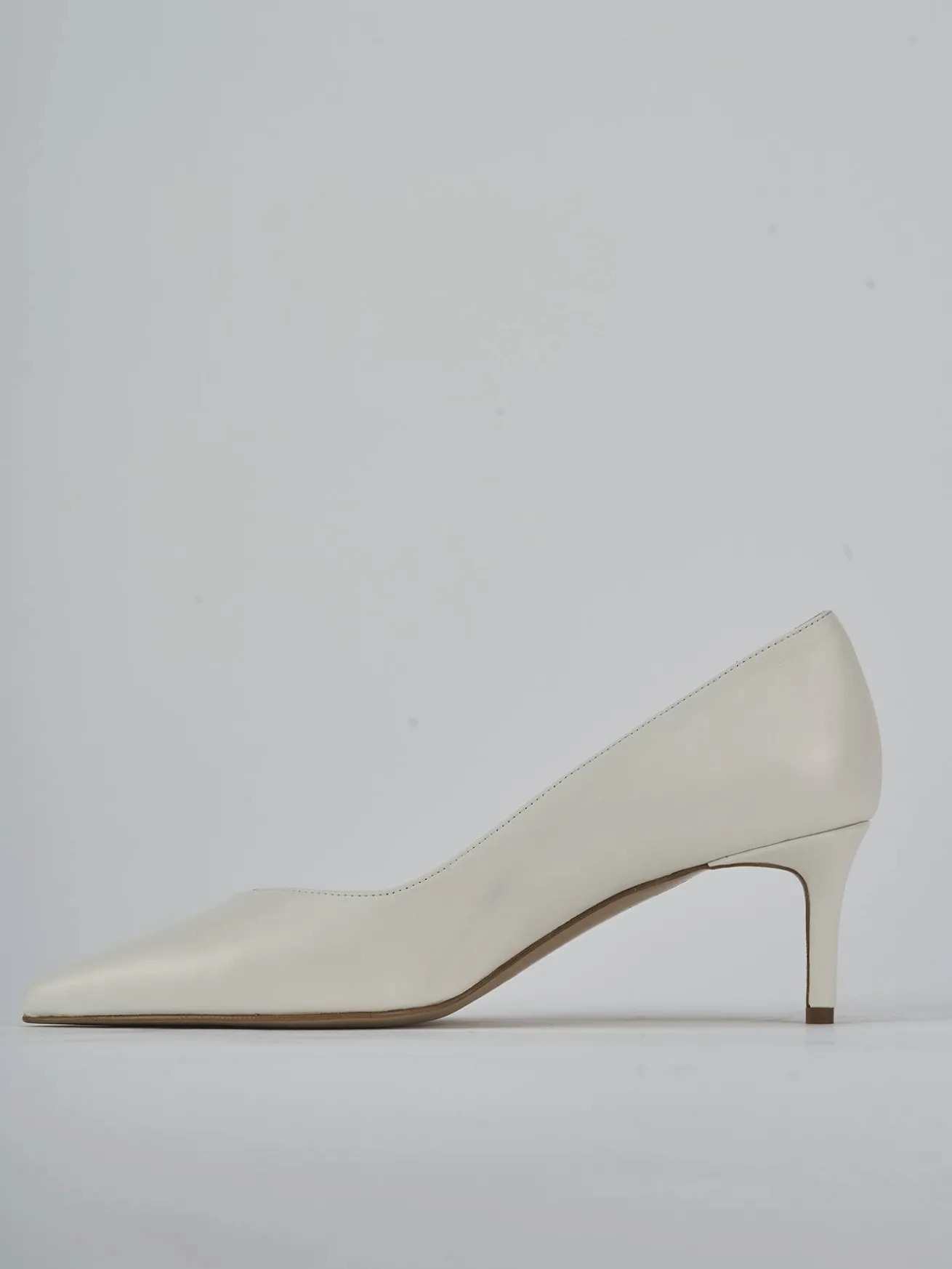 Décolleté tacco 5cm pelle bianco