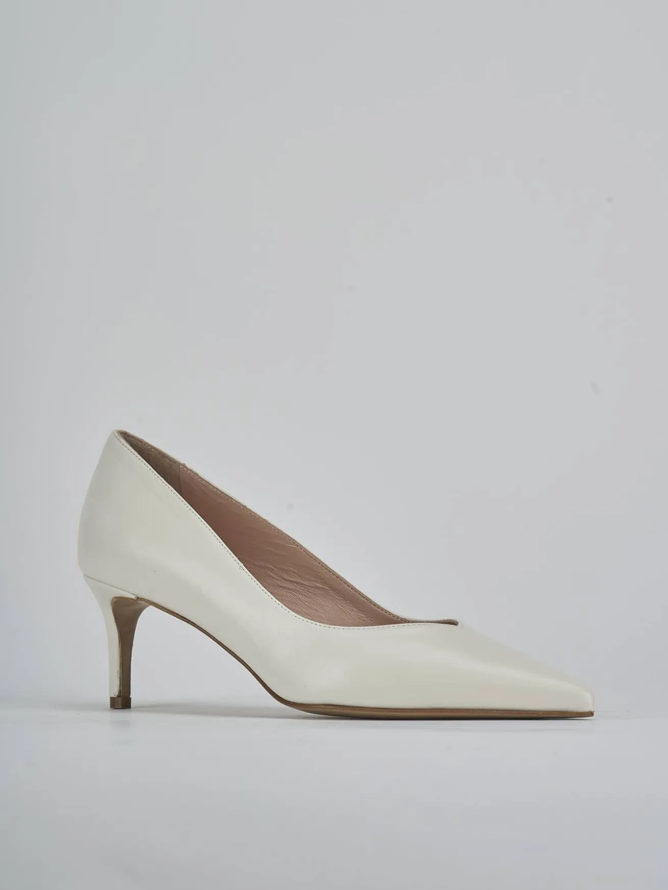 Décolleté tacco 5cm pelle bianco