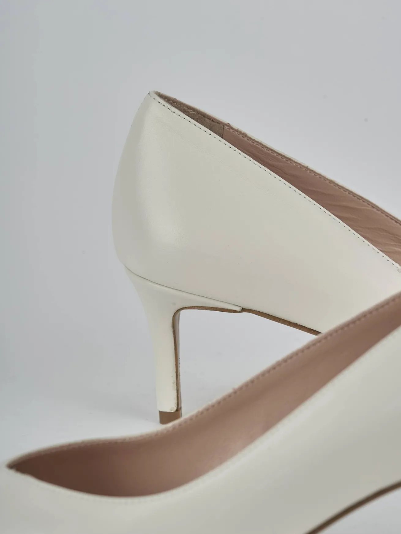 Décolleté tacco 5cm pelle bianco