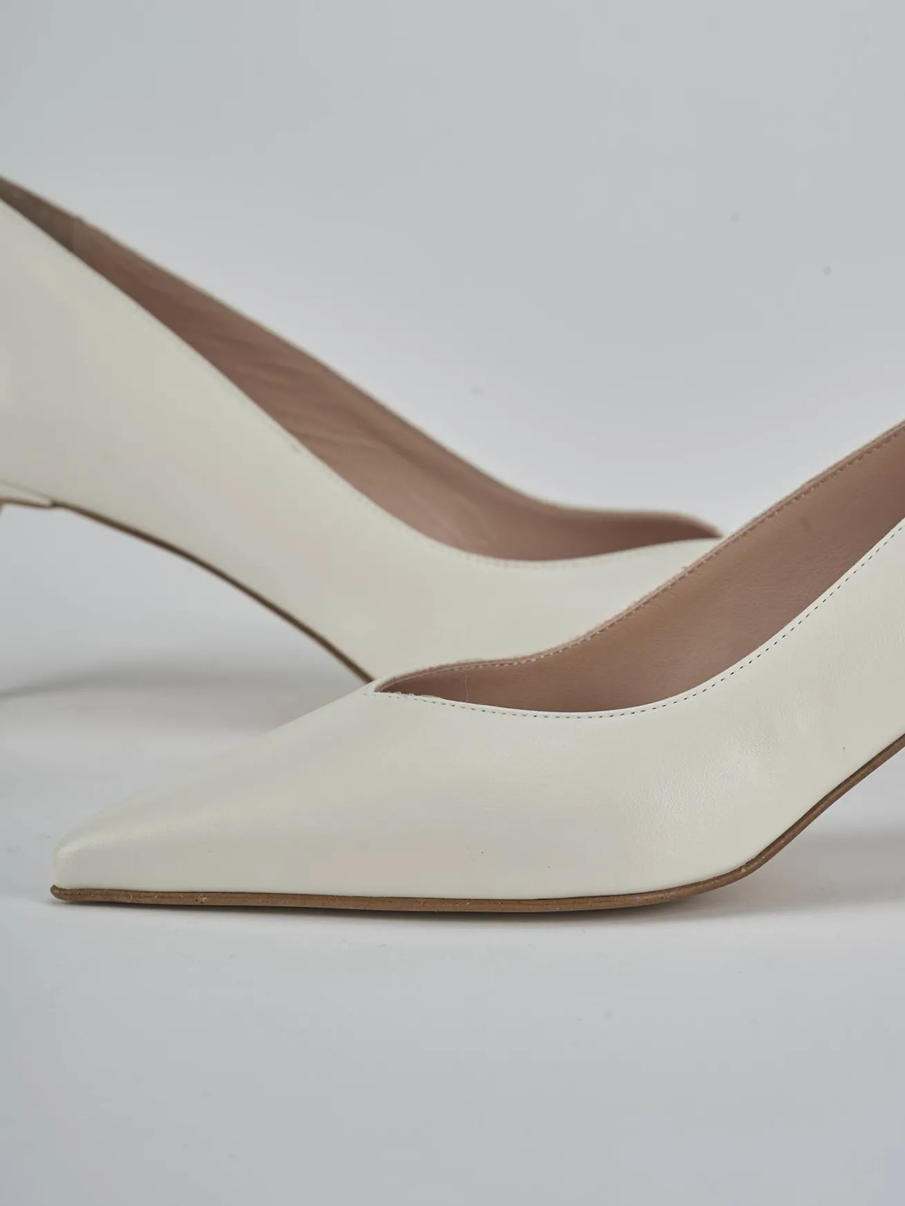 Décolleté tacco 5cm pelle bianco