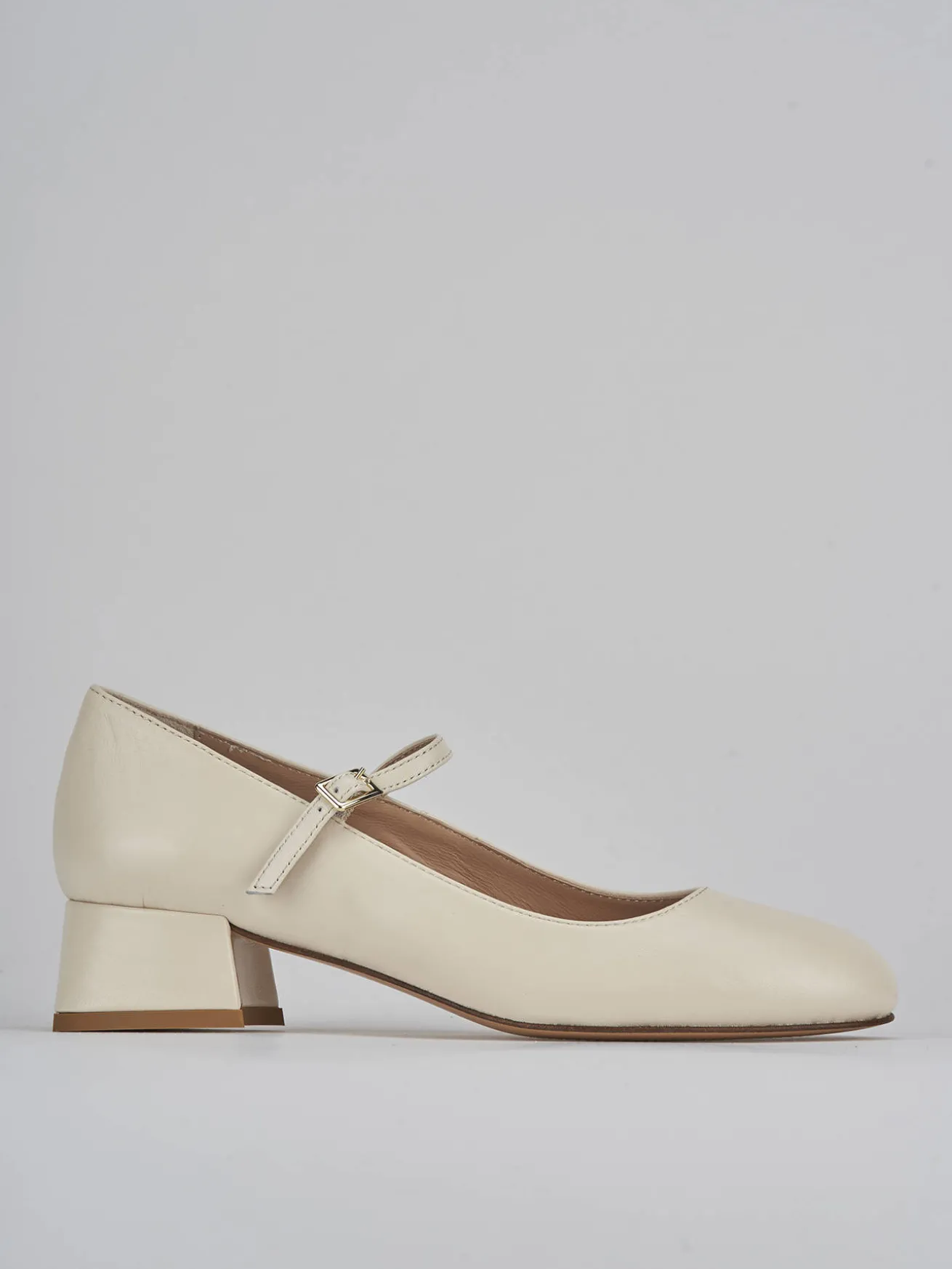 Décolleté tacco 4cm pelle bianco