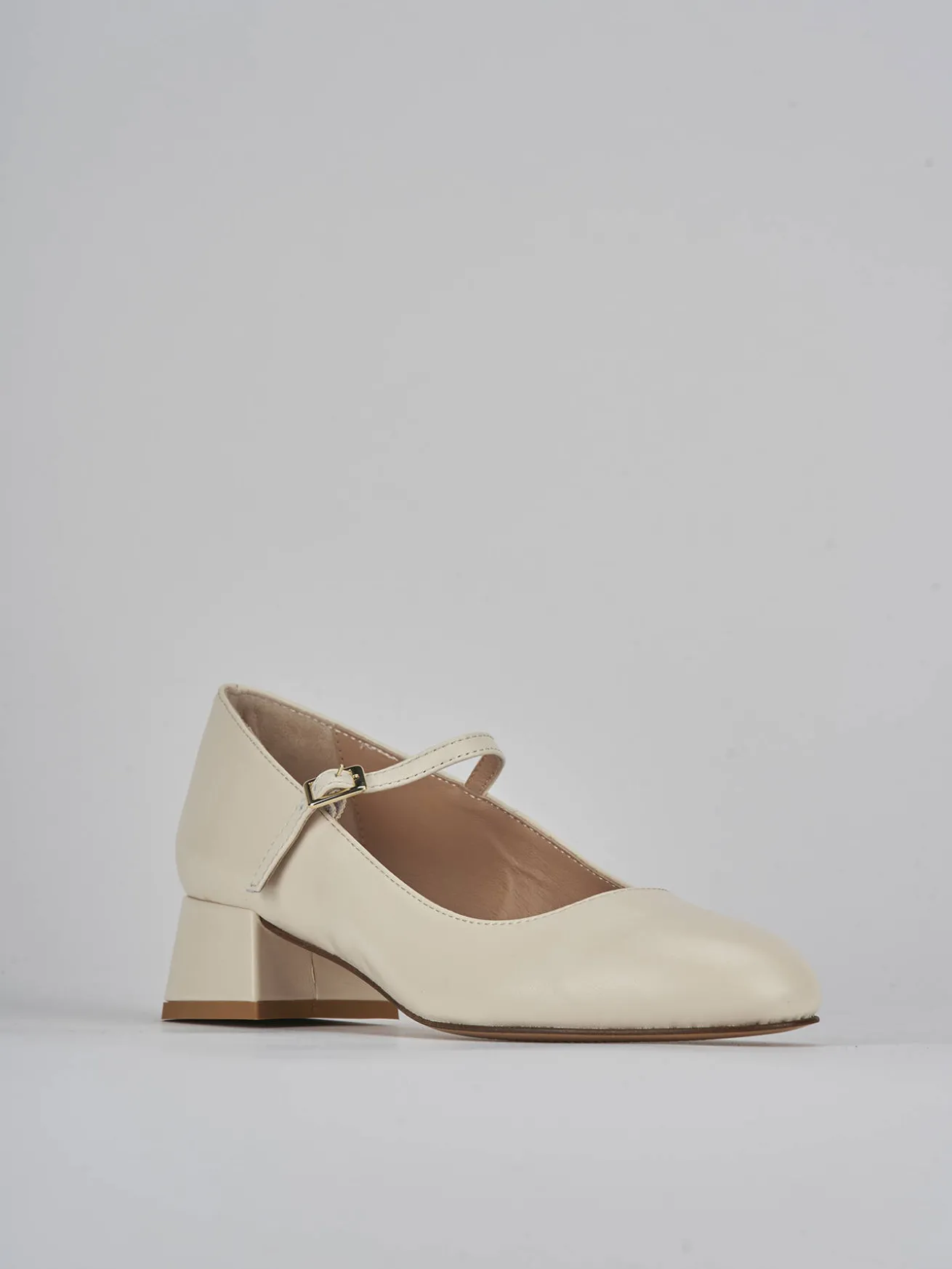 Décolleté tacco 4cm pelle bianco