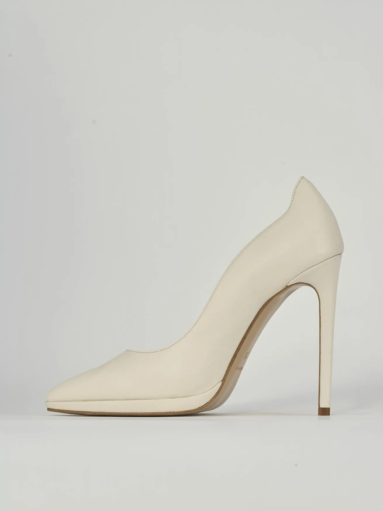 Décolleté tacco 11cm pelle bianco