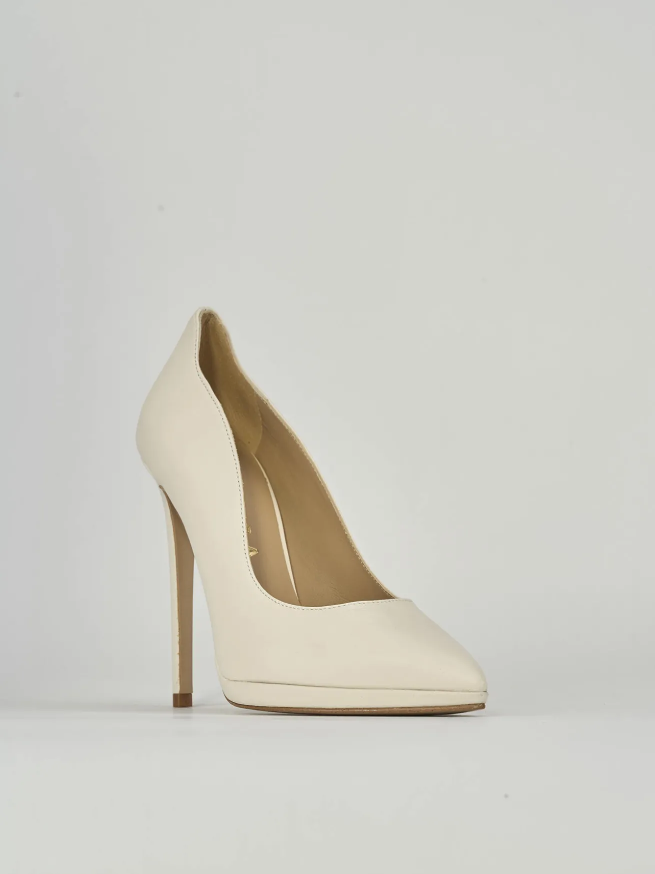 Décolleté tacco 11cm pelle bianco