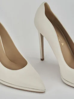 Décolleté tacco 11cm pelle bianco