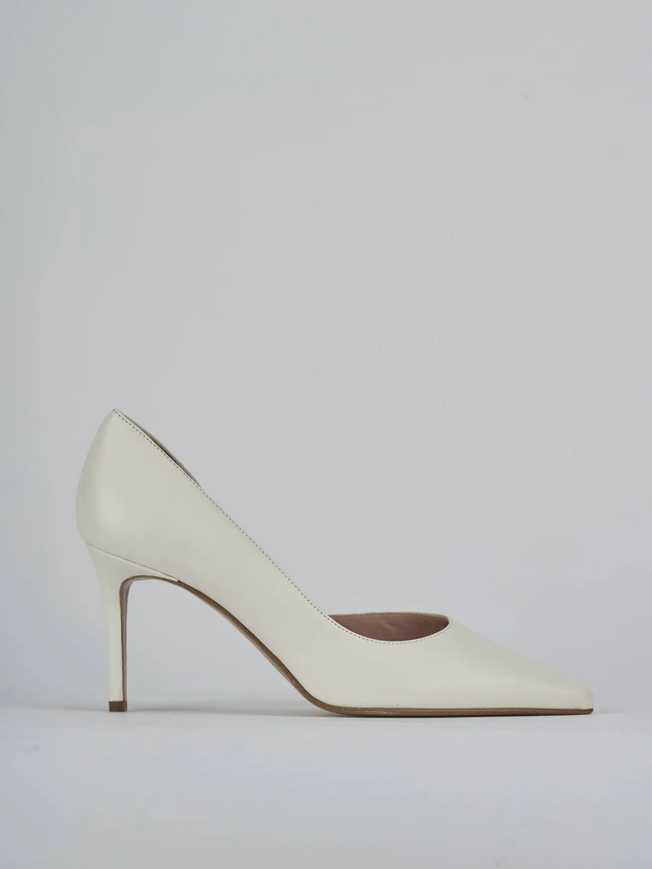 Décolleté tacco 7cm pelle bianco