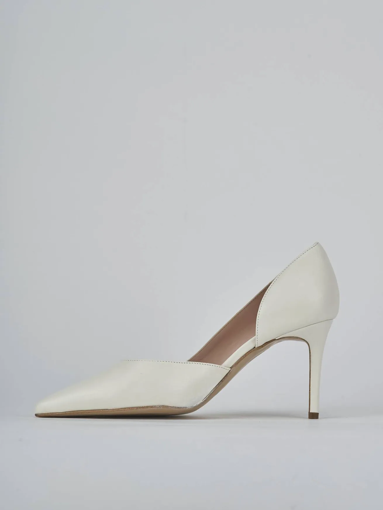 Décolleté tacco 7cm pelle bianco