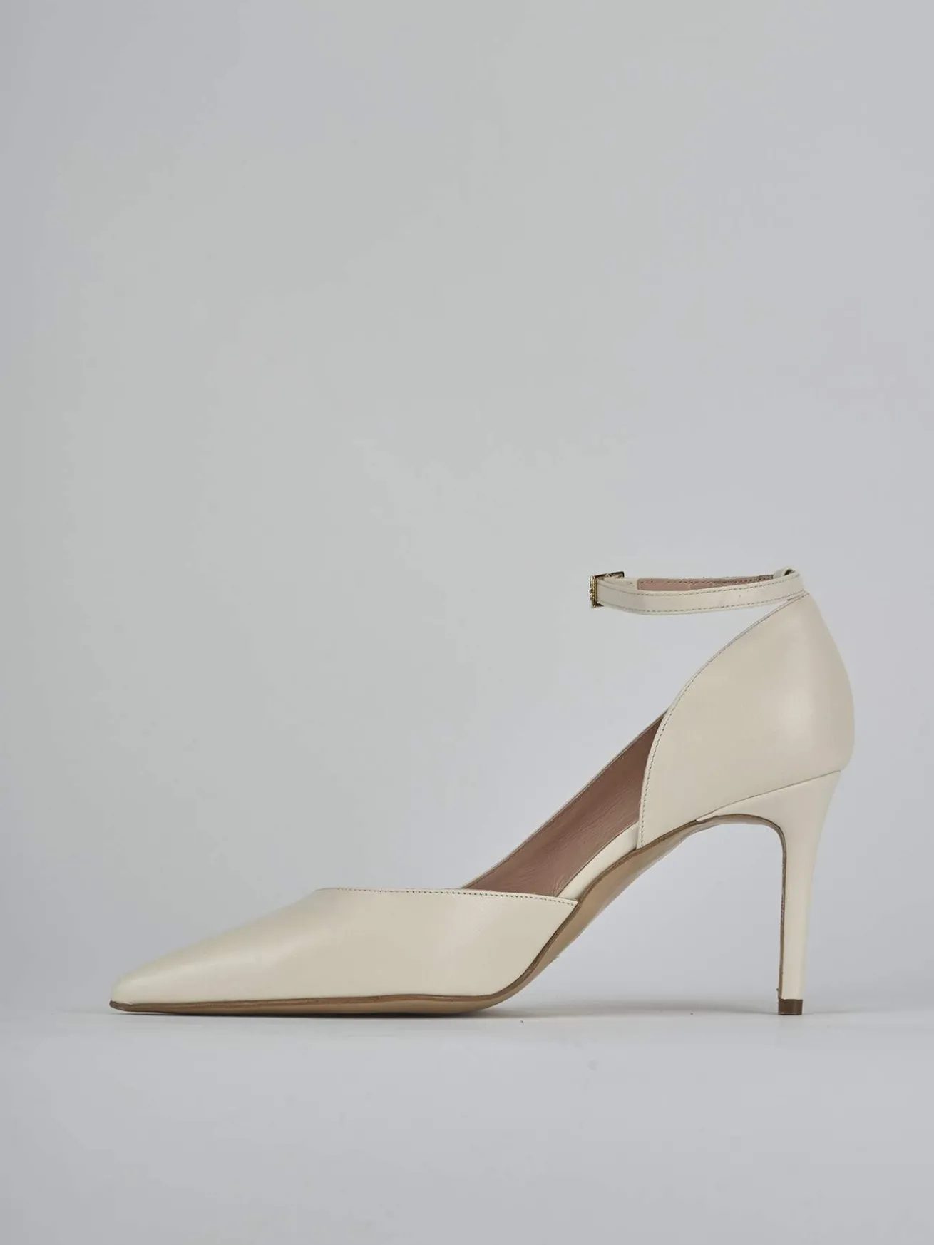 Décolleté tacco 7cm pelle bianco