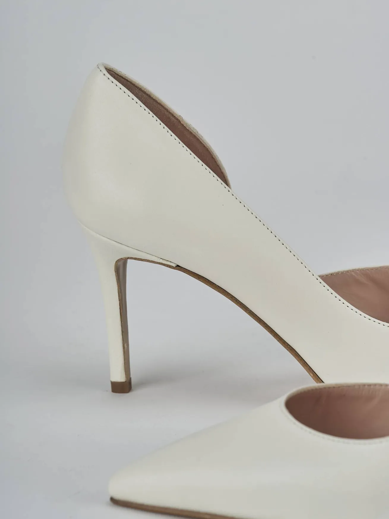 Décolleté tacco 7cm pelle bianco