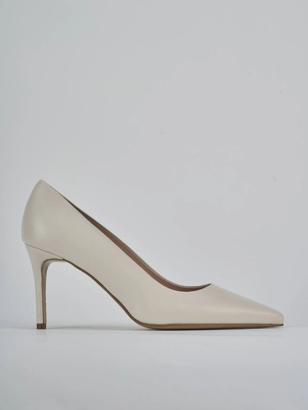 Décolleté tacco 7cm pelle bianco