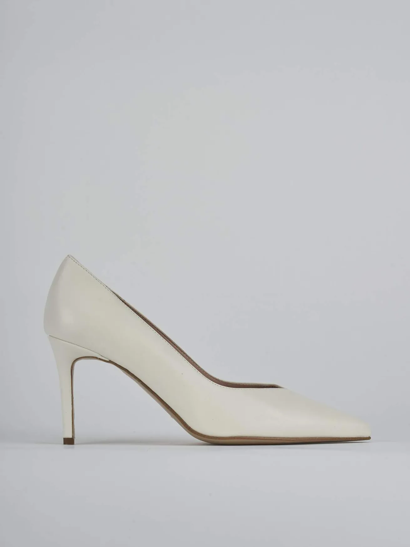 Décolleté tacco 7cm pelle bianco