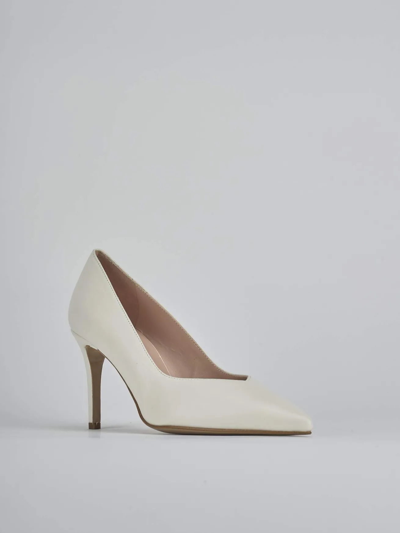 Décolleté tacco 7cm pelle bianco