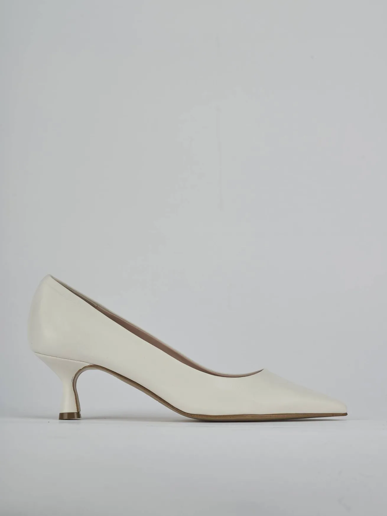 Décolleté tacco 5cm pelle bianco