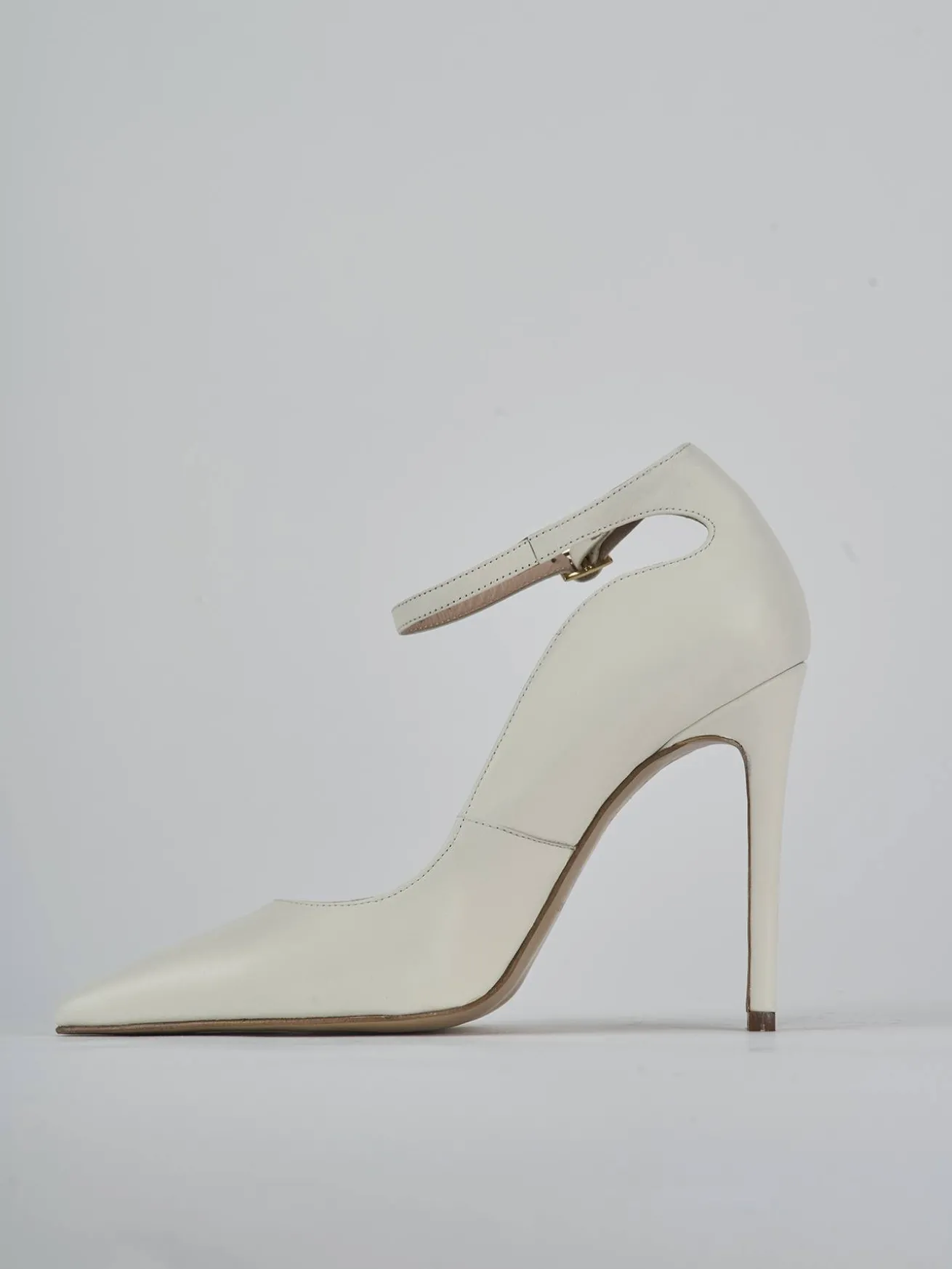 Décolleté tacco 11cm pelle bianco