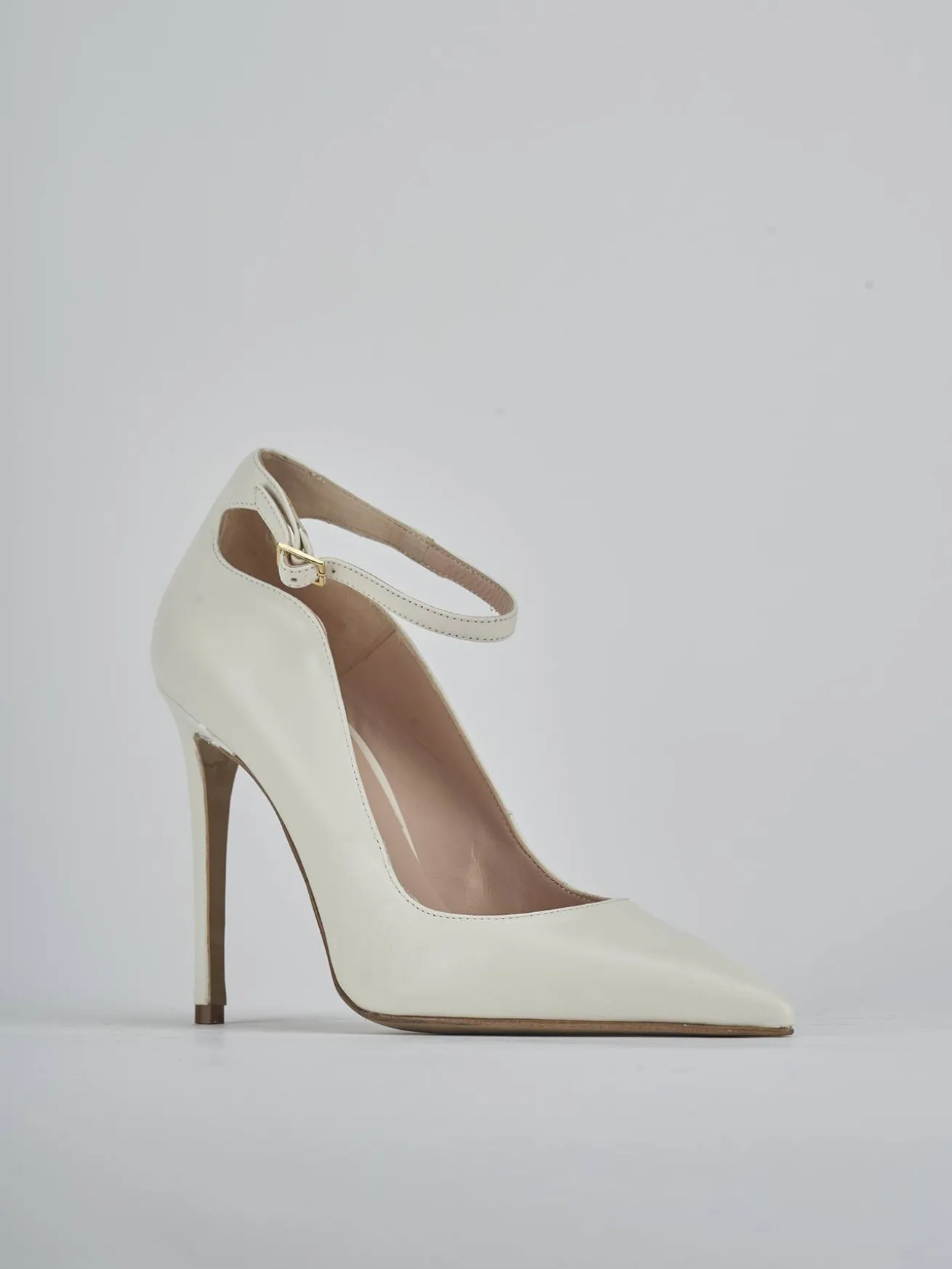 Décolleté tacco 11cm pelle bianco