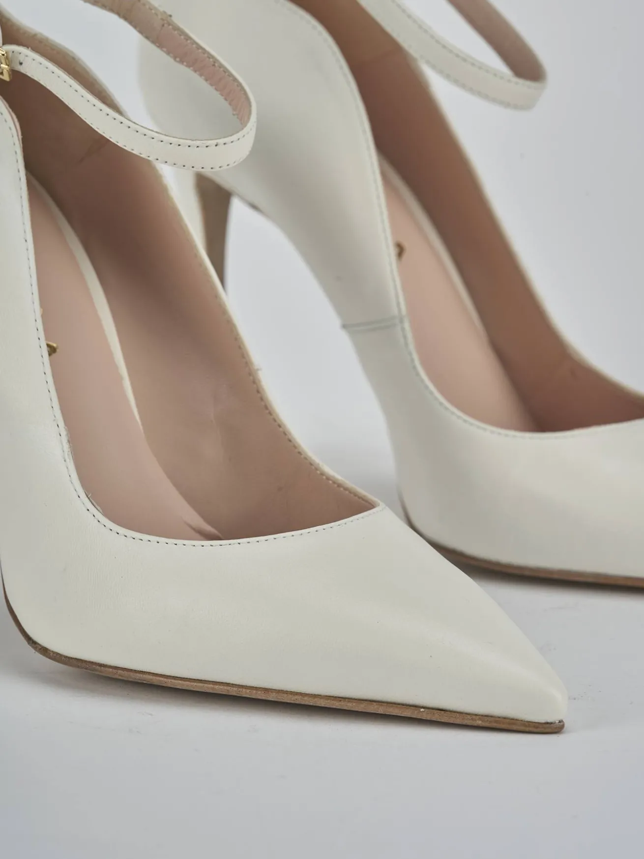 Décolleté tacco 11cm pelle bianco