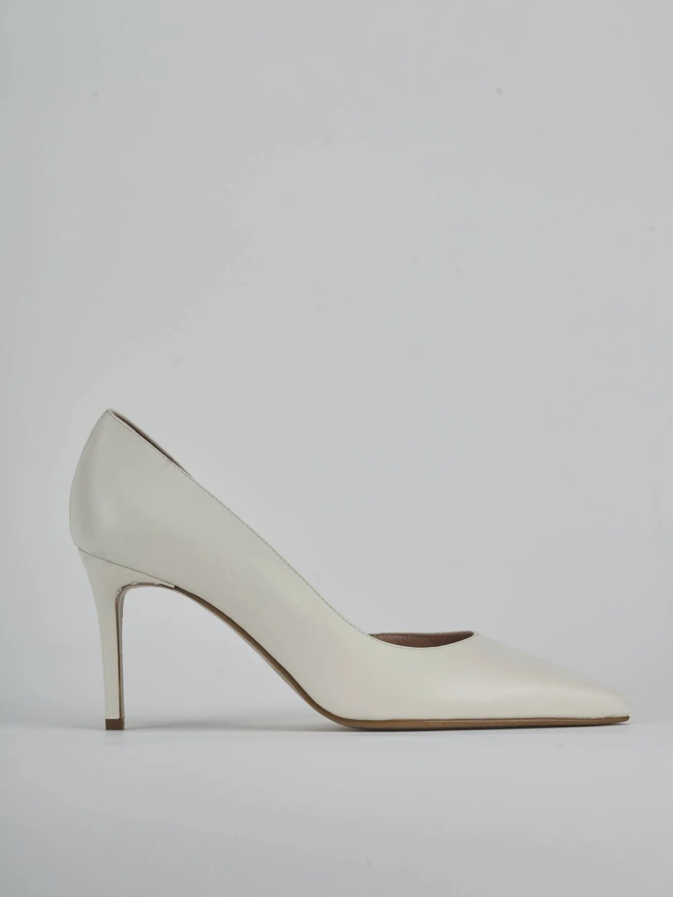 Décolleté tacco 8cm pelle bianco