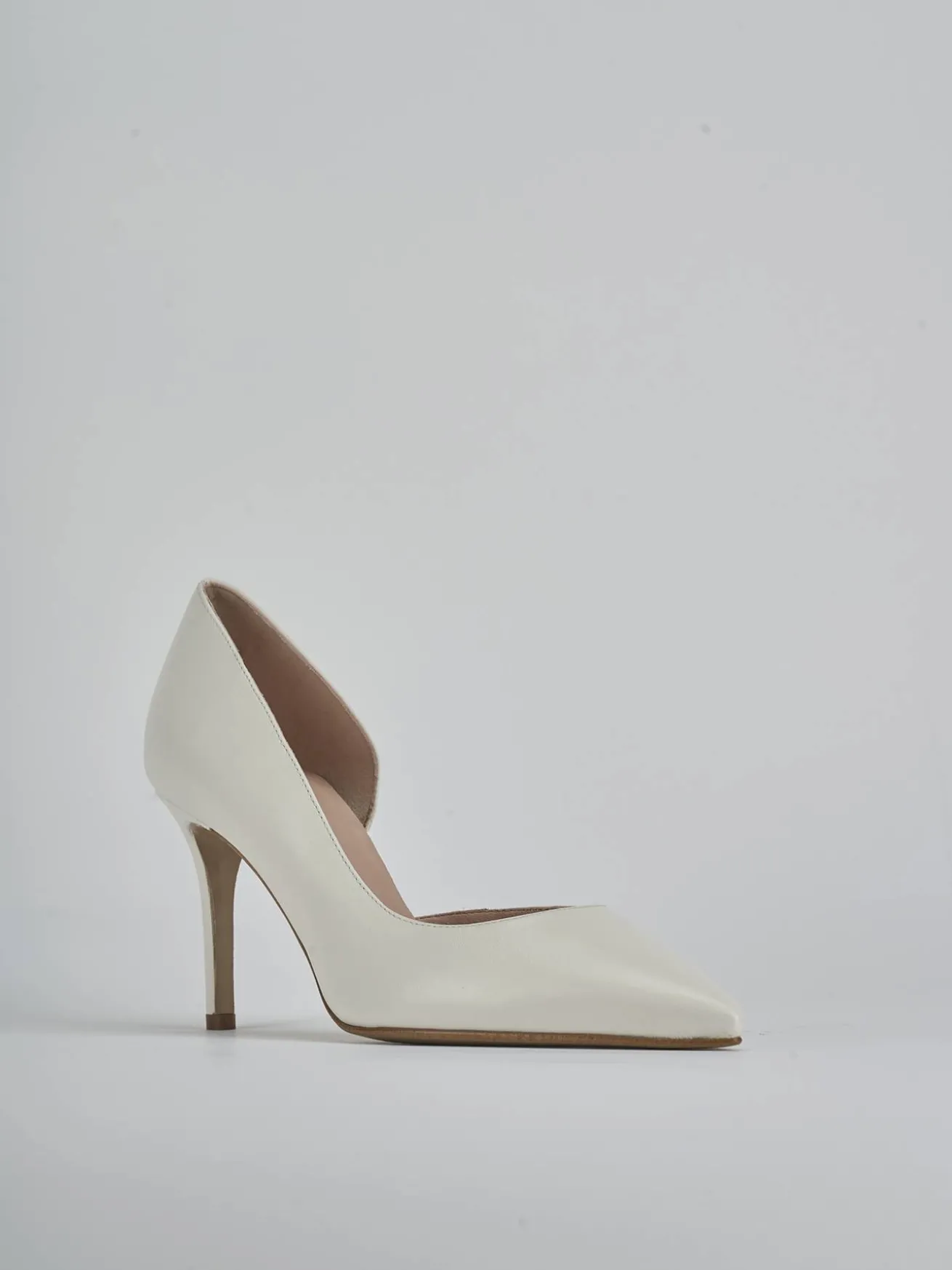 Décolleté tacco 8cm pelle bianco