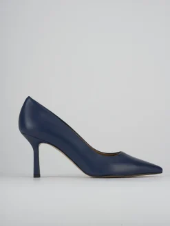 Décolleté tacco 7cm pelle blu