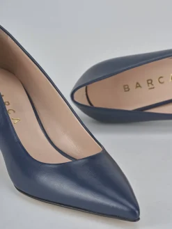 Décolleté tacco 5cm pelle blu