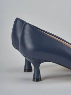 Décolleté tacco 5cm pelle blu