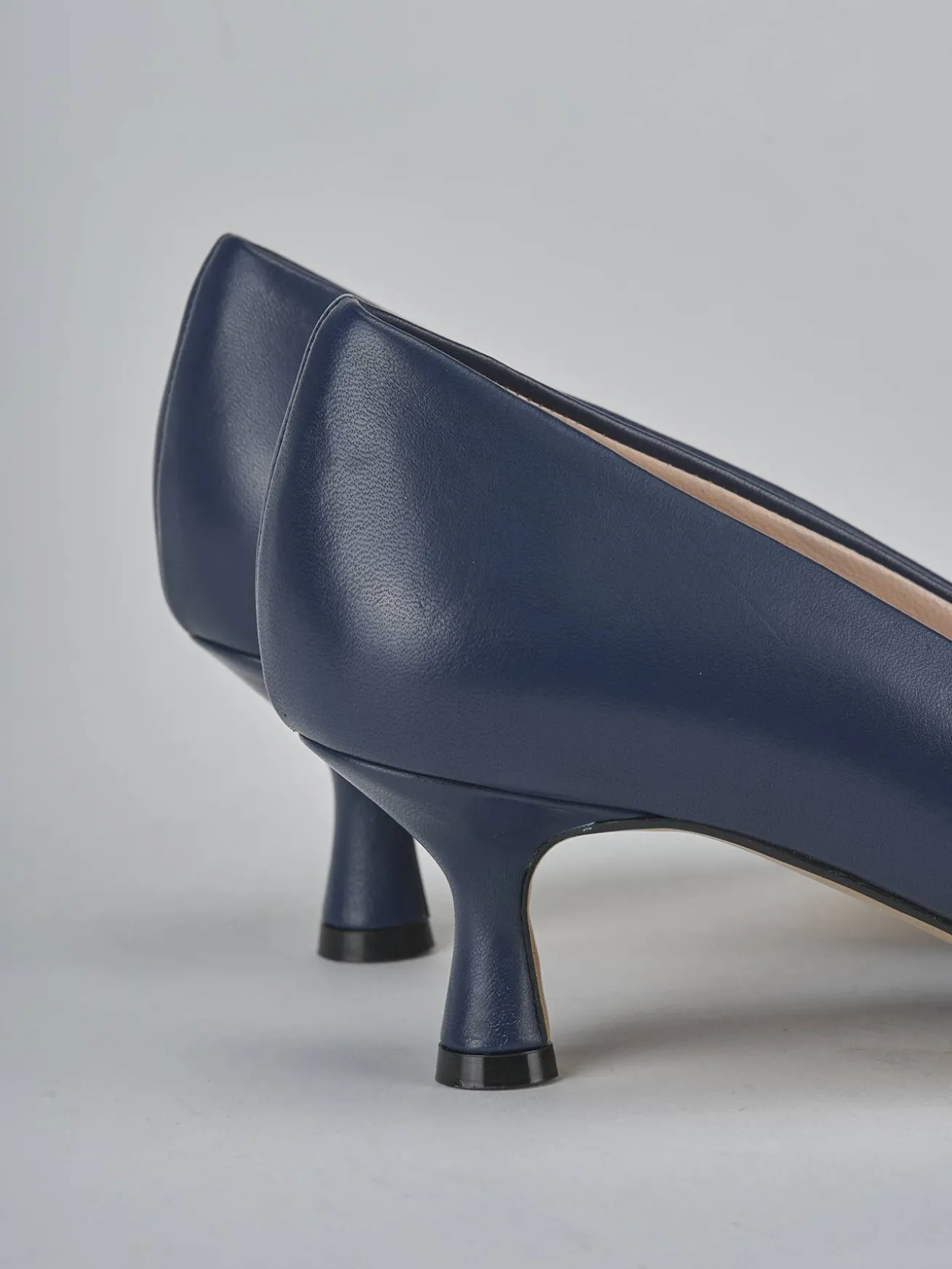 Décolleté tacco 5cm pelle blu