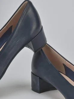 Décolleté tacco 4cm pelle blu