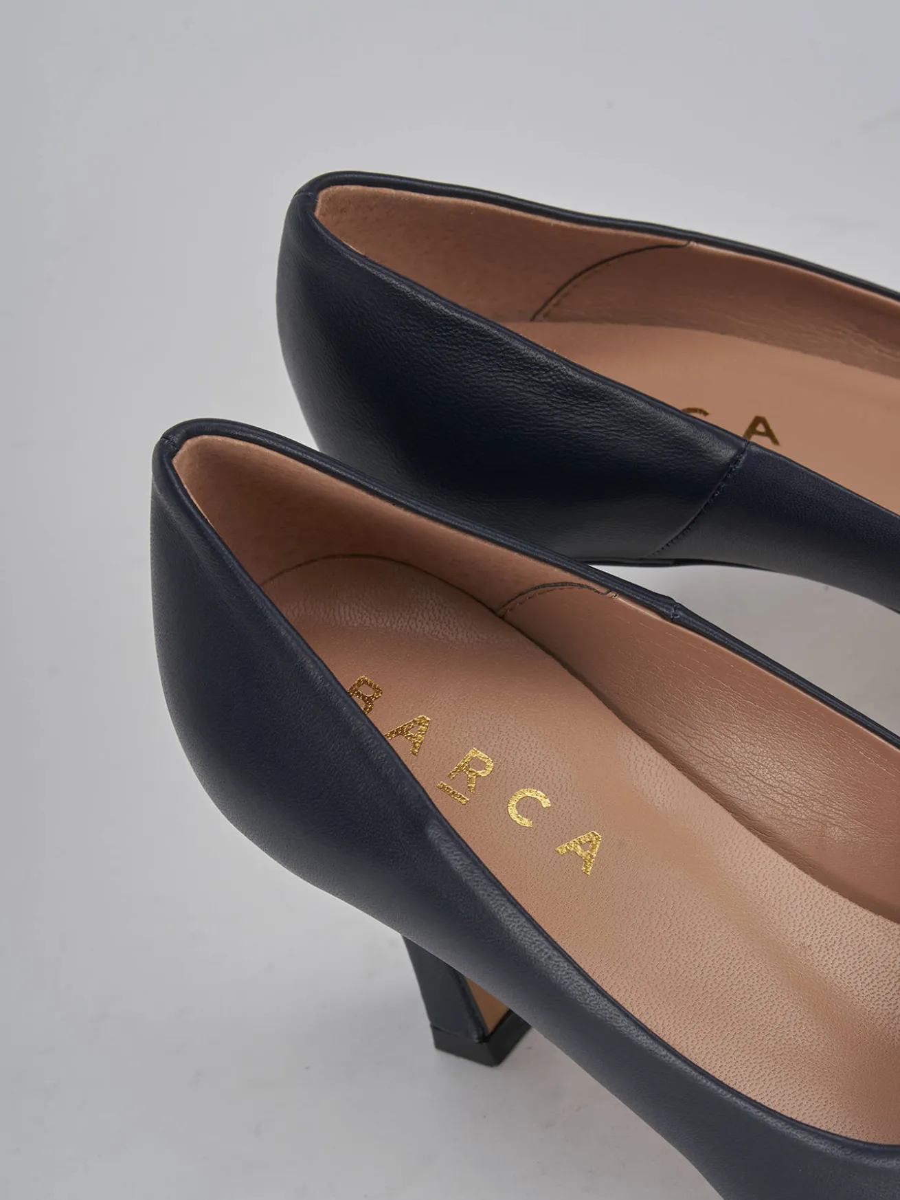 Décolleté tacco 8cm pelle blu