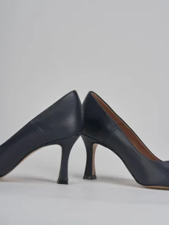 Décolleté tacco 8cm pelle blu