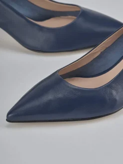 Décolleté tacco 5cm pelle blu