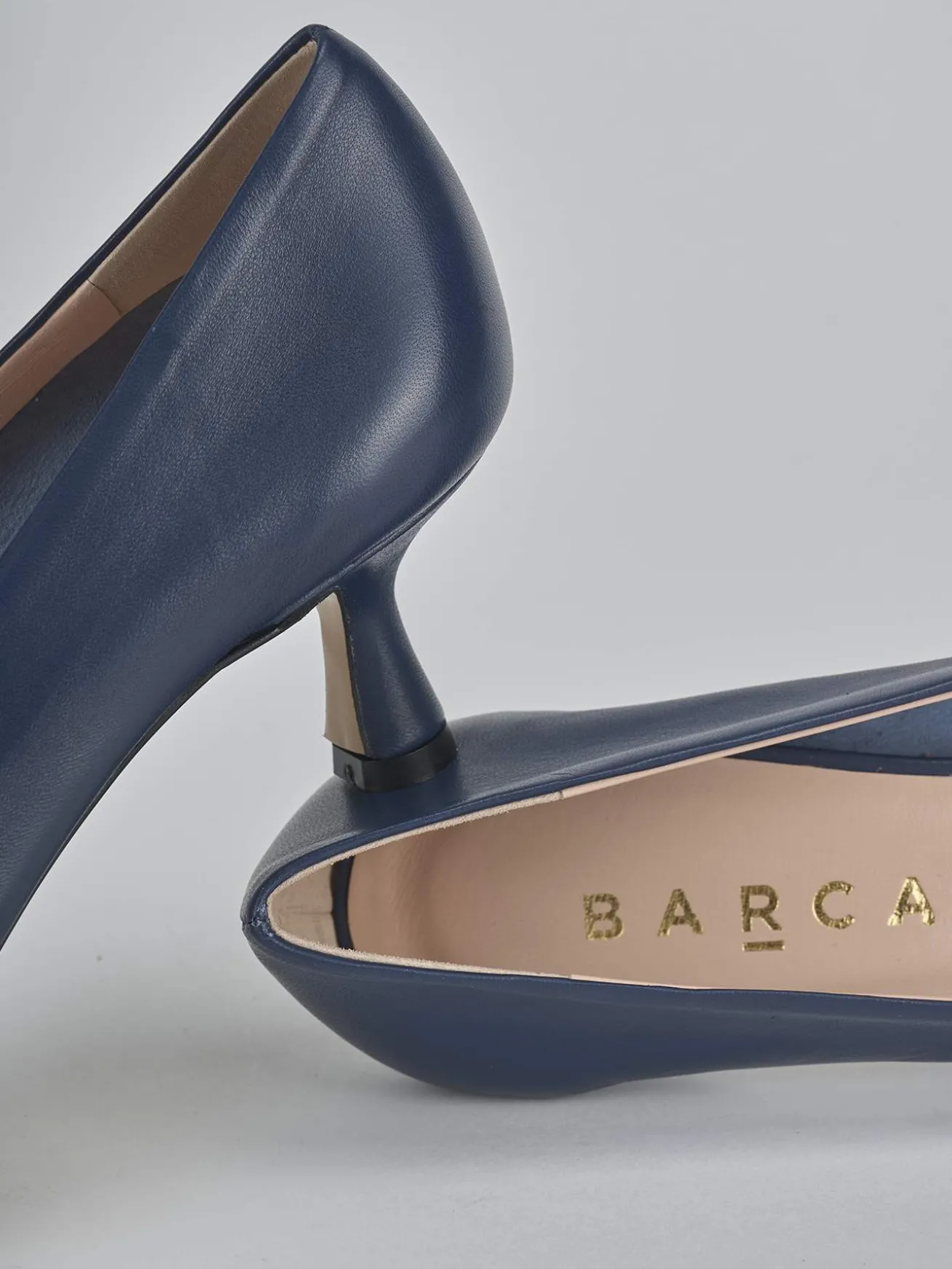 Décolleté tacco 5cm pelle blu