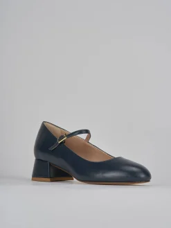 Décolleté tacco 4cm pelle blu