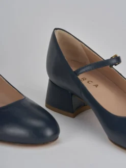 Décolleté tacco 4cm pelle blu