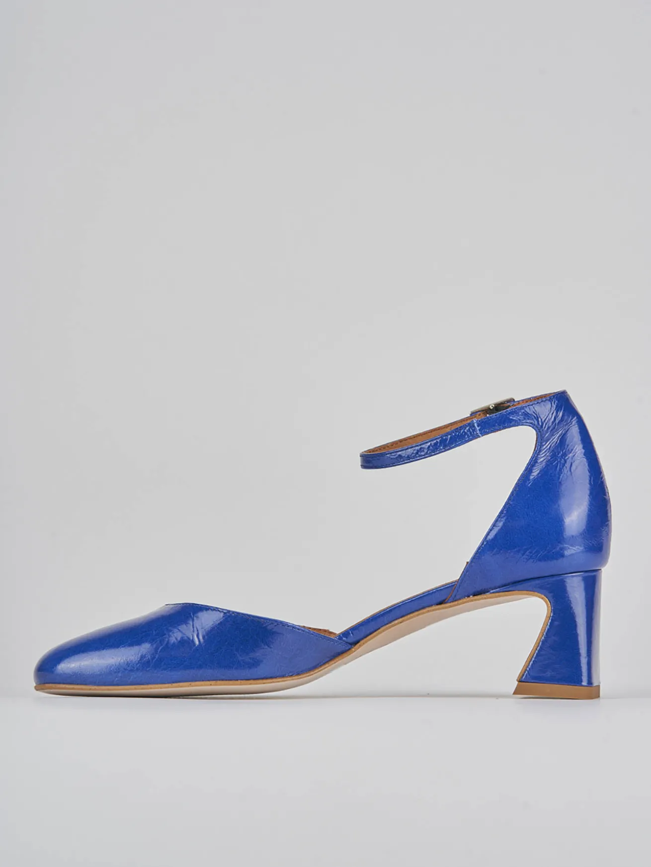 Décolleté tacco 5cm pelle blu