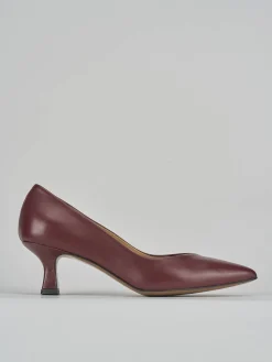 Décolleté tacco 5cm pelle bordo'