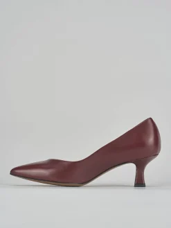 Décolleté tacco 5cm pelle bordo'