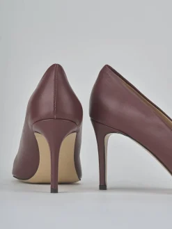 Décolleté tacco 7cm pelle bordo'