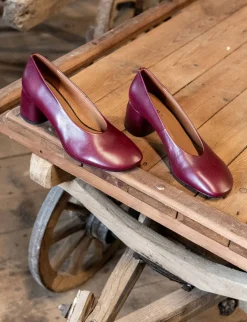 Décolleté tacco 6cm pelle bordo'