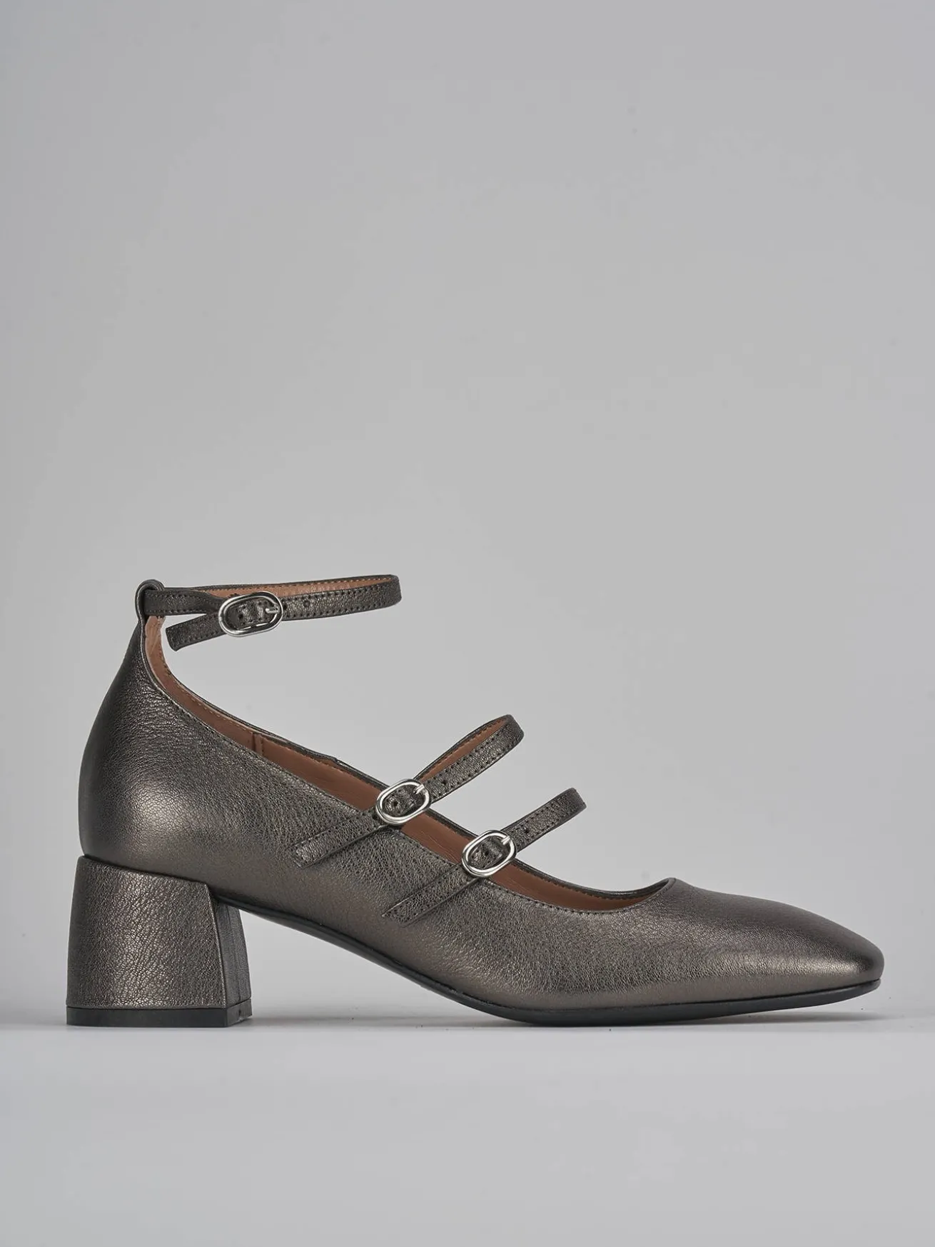 Décolleté tacco 5cm pelle grigio