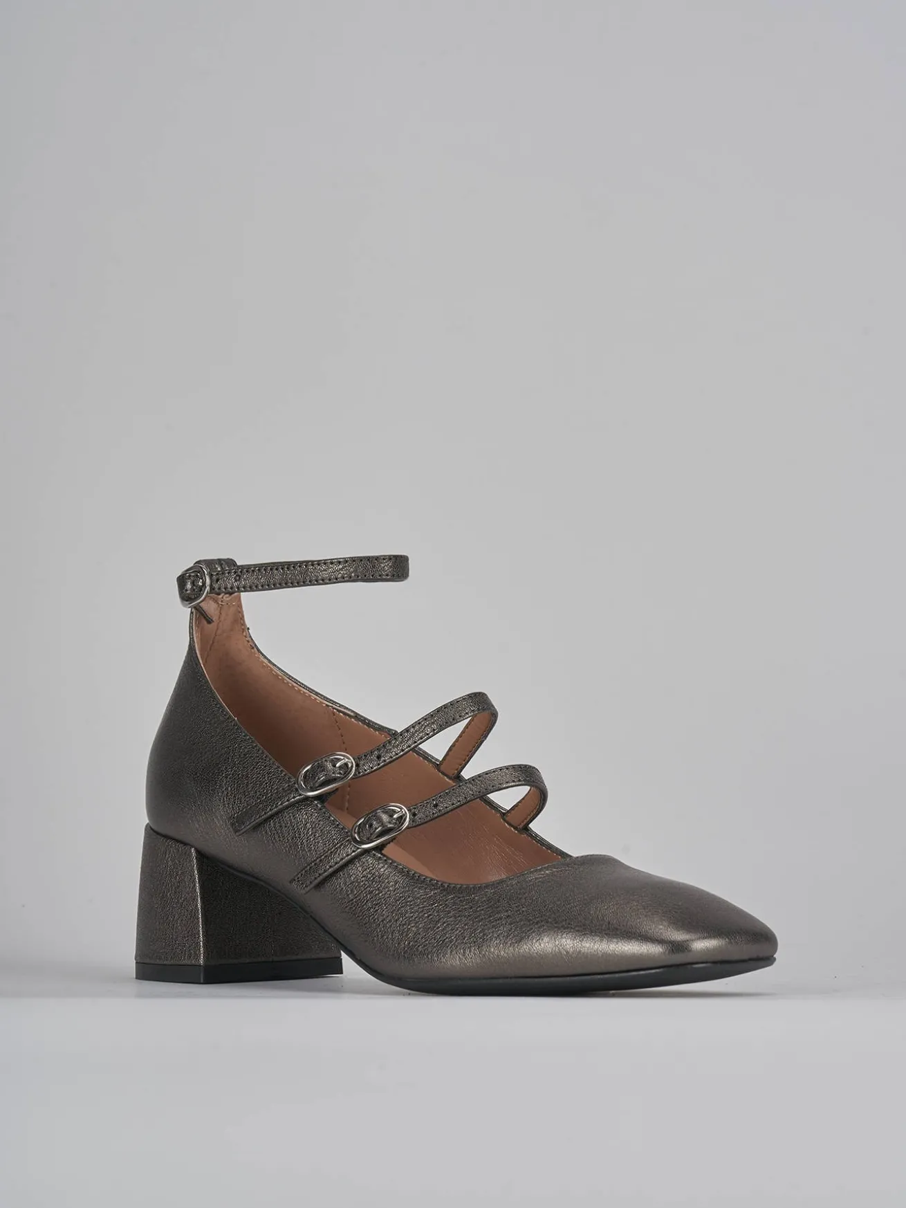 Décolleté tacco 5cm pelle grigio