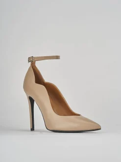 Décolleté tacco 10cm pelle marrone