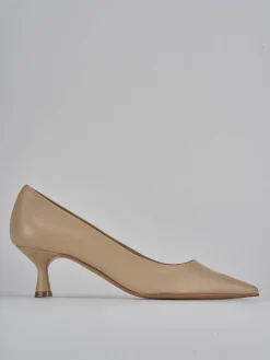 Décolleté tacco 5cm pelle marrone