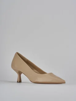 Décolleté tacco 5cm pelle marrone