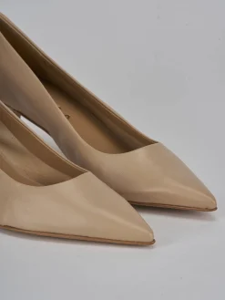 Décolleté tacco 5cm pelle marrone