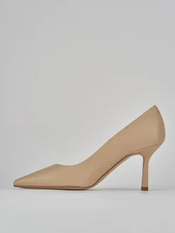 Décolleté tacco 7cm pelle marrone