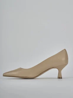 Décolleté tacco 5cm pelle marrone