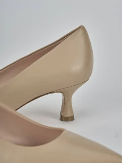 Décolleté tacco 5cm pelle marrone