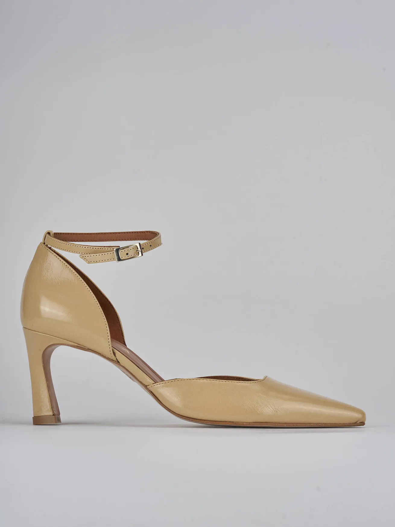 Décolleté tacco 6cm pelle marrone